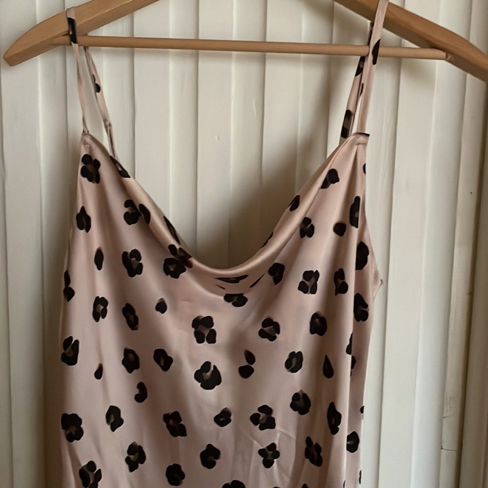 Animal print slip dress